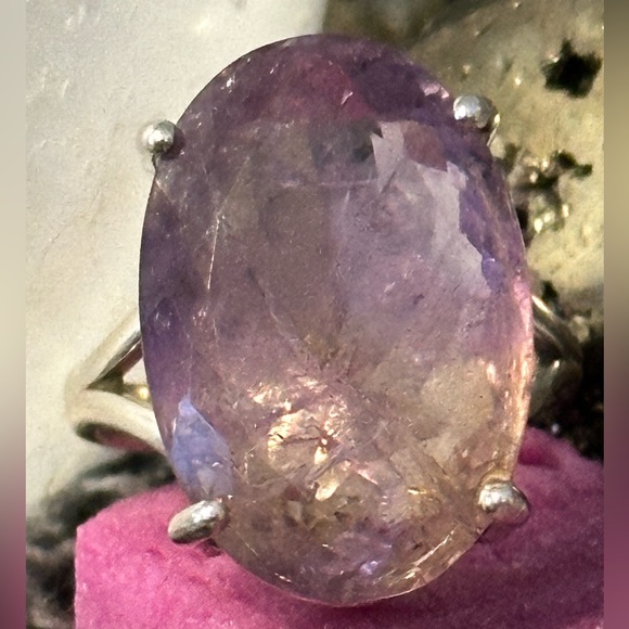 Amethyst citrine stunning sterling silver ring - Picture 3 of 14